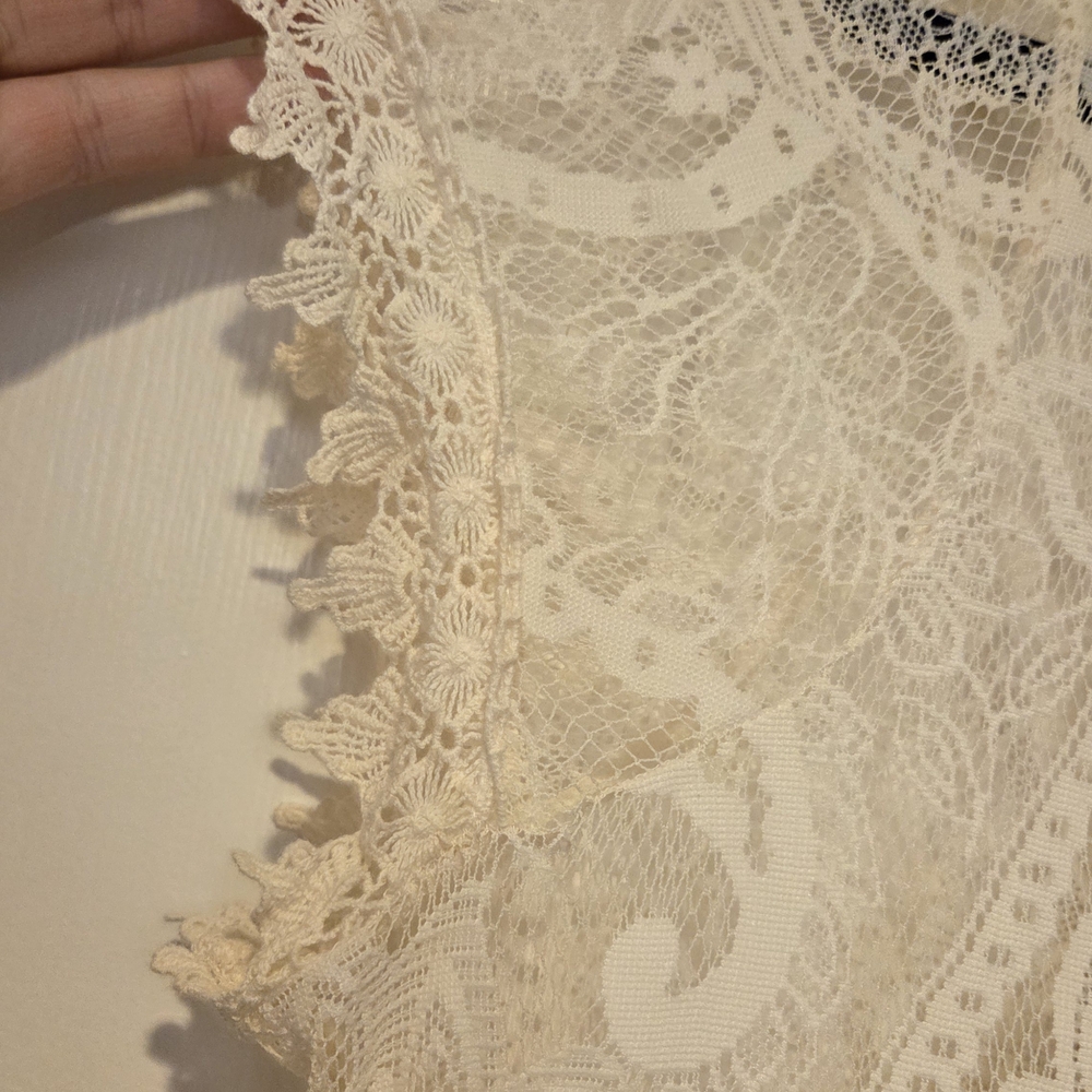 Lace Button-Front Maxi Dress in Ivory - Picture 6 of 7